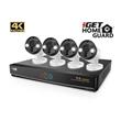 iGET HOMEGUARD HGNVK84904 - Ultra HD 4K systém s PoE napájením, 8-kanálové NVR + 4x HGNVK936CAM 4K kamera