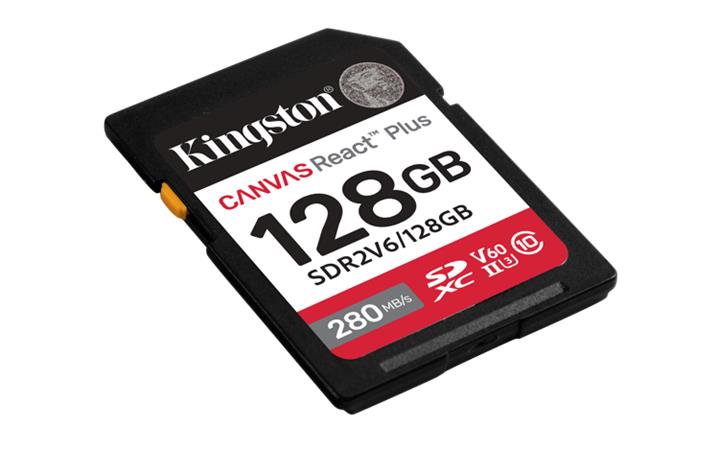KINGSTON 128GB Canvas React Plus SDXC UHS-II 280R/100W U3 V60 for Full HD/4K