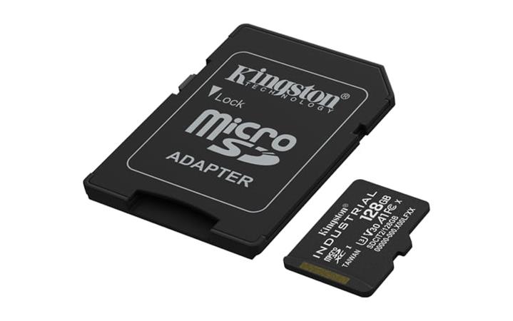 KINGSTON 128GB microSDXC Industrial C10 A1 pSLC Card + SD Adapter