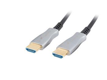 LANBERG Aktivní optický kabel High Speed with Ethernet 2.0, 4K@60Hz, M/M, délka 30m, černý, zlacené konektory