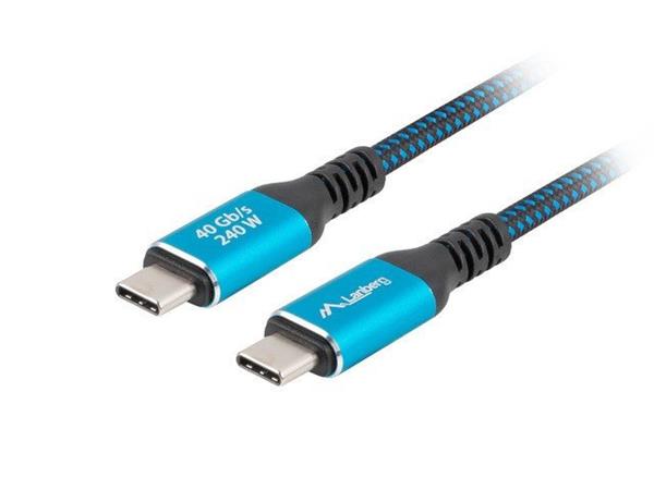 Lanberg KABEL USB-C M/M 4.0 2M 240W 8K 60HZ ČERNO-MODRÝ