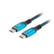 Lanberg KABEL USB-C M/M 4.0 2M 240W 8K 60HZ ČERNO-MODRÝ