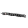LANBERG NAPÁJECÍ DISTRIBUČNÍ JEDNOTKA (PDU) 19" 1U 10A 2M C14->6X SCHUKO ZÁSUVKY ČERNÁ C14