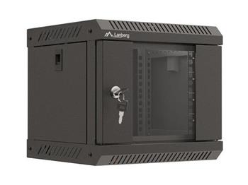 LANBERG RACKOVÁ SKŘÍŇ 10" NÁSTĚNNÁ 4U/300X300 (v rozloženém stavu) S PROSKLENÝMI DVEŘMI ČERNÁ