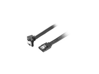 LANBERG SATA III datový kabel (6GB/S) F / F 70cm úhlový, černý, kovová západka
