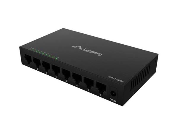 LANBERG SWITCH DSM1-1008 8X 1GB/S UNMANAGED GIGABIT ETHERNET DESKTOP 12V (KOVOVÝ KRYT)