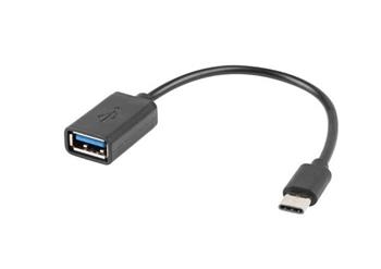 LANBERG USB-C(M) 2.0->USB-A(F) ADAPTER CABLE 15CM OTG BLACK