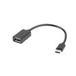 LANBERG USB-C(M) 2.0->USB-A(F) ADAPTER CABLE 15CM OTG BLACK