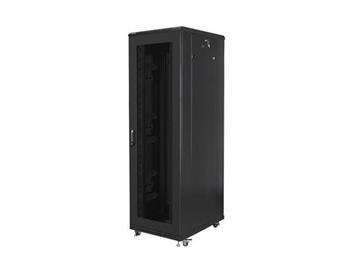 LANBERG Volně stojící skříň 19" 42U/800x800 (v rozloženém stavu) síťované dveře černá (RAL9004)