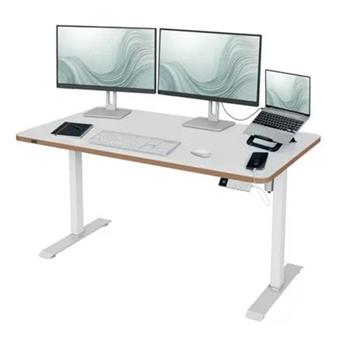LEITZ Výškově nastavitelný elektrický ergonomický stůl Ergo bílý 140x80 cm + Leitz Ergo základna