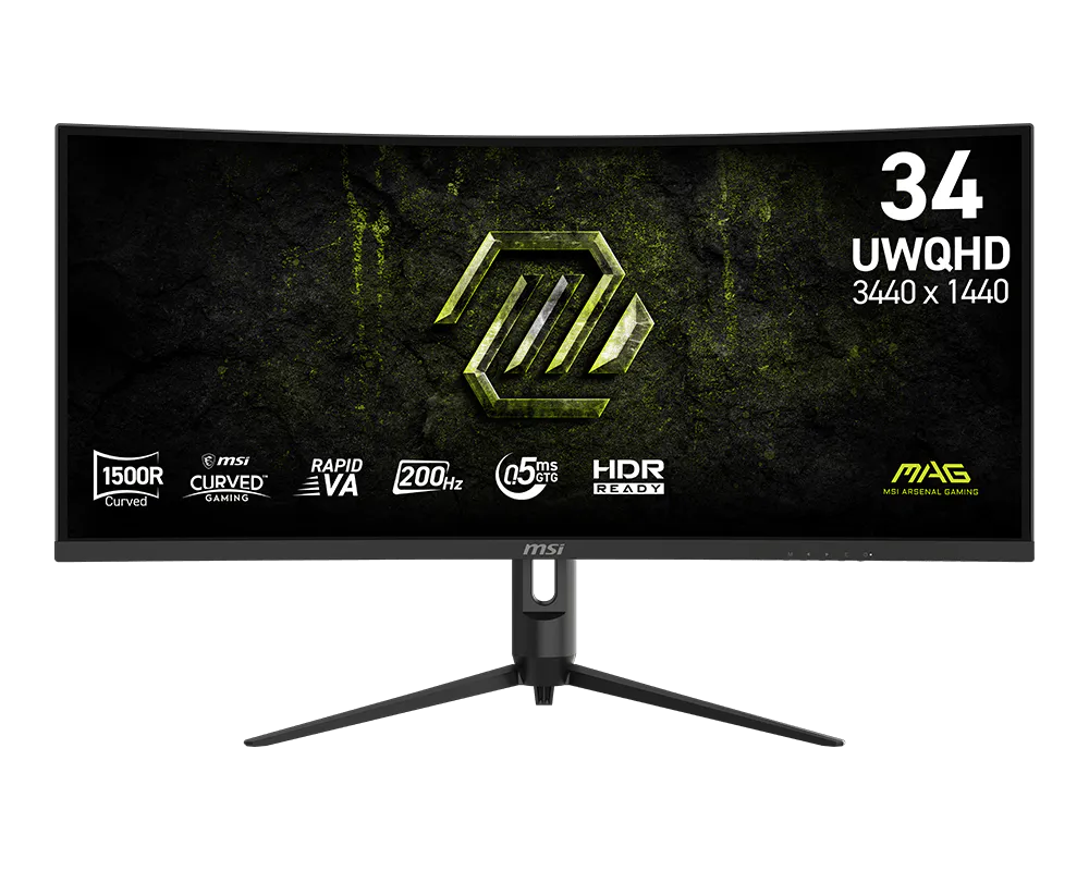 MSI Gaming MAG 342CQRF E20, 34" Rapid VA zakřivený /3440x1440(UWQHD)/200Hz/0,5ms/DP/2xHDMI/Výškově nast./Pivot/černá