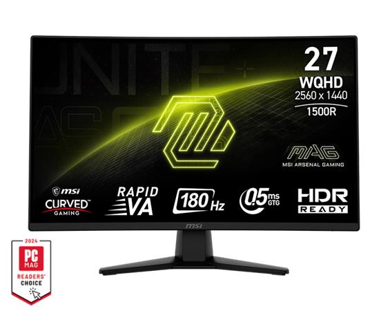 MSI Gaming monitor MAG 274CXF 27" Rapid VA zakřivený/FHD/280Hz/0,5ms/2xHDMI/DP/černá