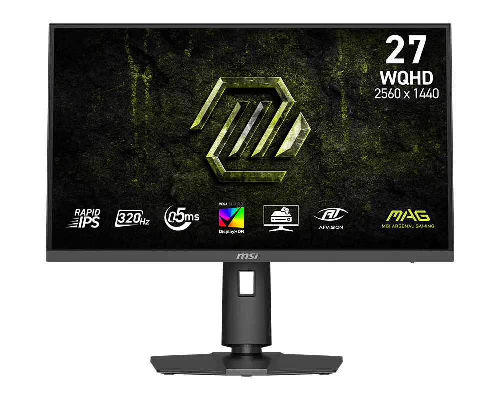MSI Gaming monitor MAG 274QPF X32,27" Rapid IPS/2560x1440(WQHD)/320Hz/0,5ms/2xHDMI/DP/Výšk. nastavitelný/Pivot/černá