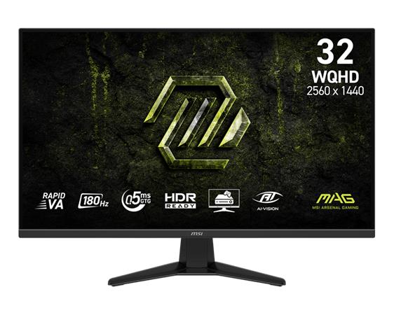 MSI Gaming monitor MAG 325QF E18V 31,5" Rapid VA/2560x1440 (WQHD)/180Hz/0,5ms/2xHDMI/DP/černá