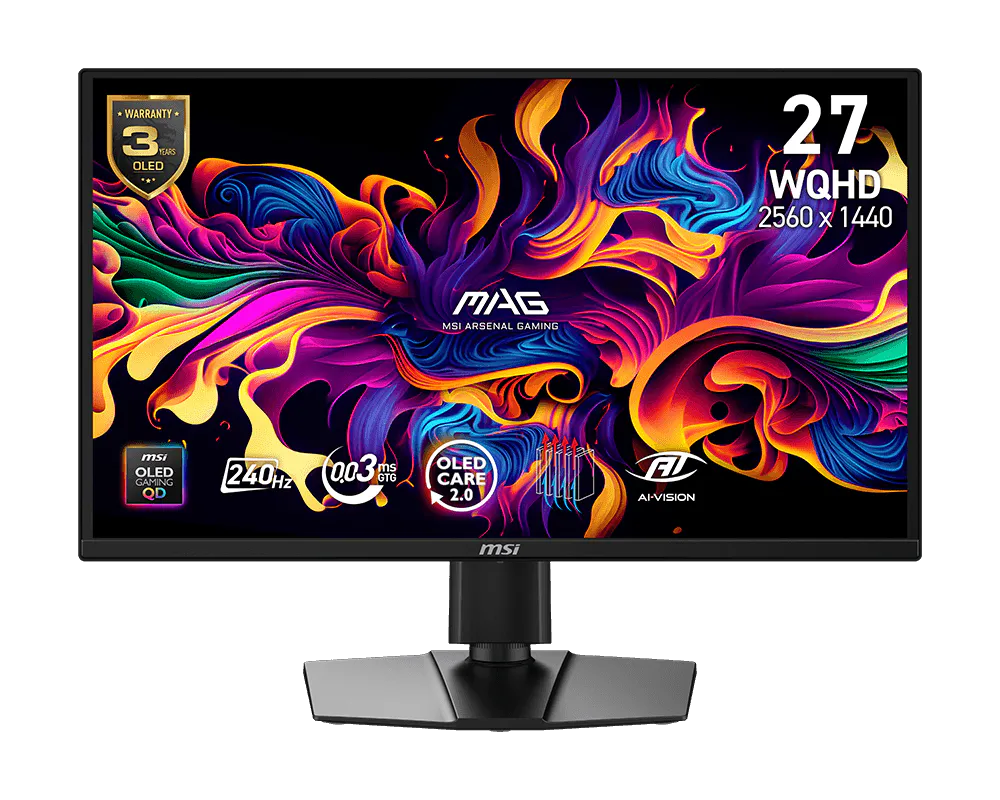 MSI MAG 272QP QD-OLED X24 Gaming monitor 26,5" QD-OLED/2560x1440(WQHD)/240Hz/0,03ms/2xHDMI/DP/USB-C/Výšk.nast/Pivot