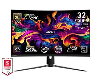 MSI MPG 321CURX QD-OLED gaming monitor 31,5" QD-OLED zakřivený/UHD/240Hz/0,03ms/