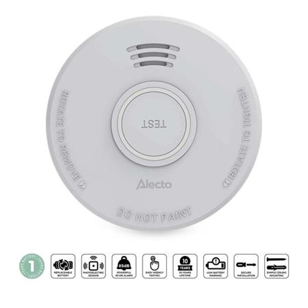 Nedis Alecto SD110 - Detektor Kouře | Samostatný kouřový alarm s baterií na 1 rok Bílý