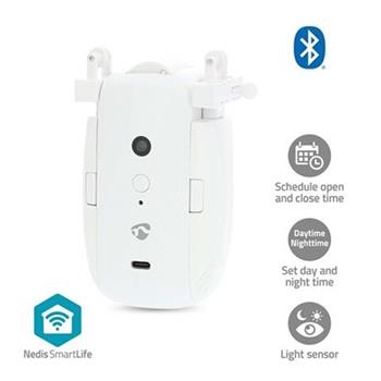 Nedis BTMC20WT1PC - SmartLife Robot se Záclonou | I Kolejnice / U Kolejnice | Závěsy | Napájení z baterie| Bílá