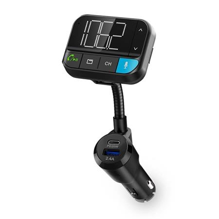 Nedis CATR1024BK - FM transmitter do auta | Reproduktor | 2.00 " | Bluetooth® | PD 20 W/QC 3.0 | Google Assistant / Siri