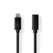 Nedis CCGL64010BK10 - USB 3.2 Gen 1 Kabel | USB-C Zástrčka - USB-C Zásuvka | 1 m | Černá