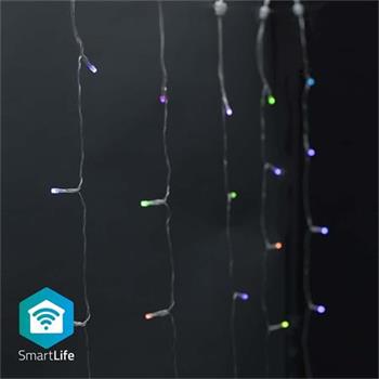 Nedis WIFILXC01C180 SmartLife světelný řetěz | Záclona | Wi-Fi | RGB | 180 LED's | 3 m | Android/IOS