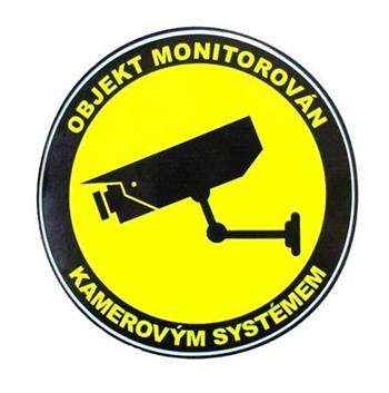 OPTIX Hikvision Samolepka - objekt monitorován kamerovým systémem, kulatá 10cm