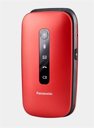 Panasonic KX-TU550EXR mobilní telefon pro seniory - barevný displej 2,8", fotoaparát, handsfree, microSD, véčko, červený