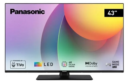 Panasonic TB-43W60AEZ Smart Powered by TiVo TV, 108cm, 4K, LED, HDR10, DVB-T2/S2/C