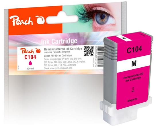 Peach kompatibilní cartridge Canon PFI-104M, 3631B001 XL magenta