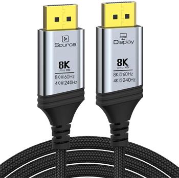 PremiumCord 8K Optický DisplayPort 1.4 přípojný kabel M/M, zlacené zastříknuté konektory, 15m