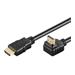PremiumCord HDMI High Speed+Ethernet kabel, zlacený zahnutý konektor 90° 10m