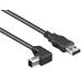 PremiumCord Kabel USB 2.0, A-B, 5m se zahnutým USB-B konektorem 90°