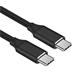 PremiumCord Kabel USB-C M/M, 240W 480Mbps černý bavlněný oplet, 1,5m