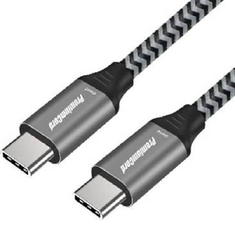 PremiumCord USB-C kabel ( USB 3.2 GEN 2x2, 5A, 100W, 20Gbit/s ) 1m, bavlněný oplet