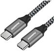 PremiumCord USB-C kabel ( USB 3.2 GEN 2x2, 5A, 100W, 20Gbit/s ) 1m, bavlněný oplet