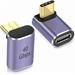 PremiumCord zahnutý 90° Adaptér USB-C Female - USB-C Male 40Gbps Aluminium