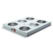 Roof cooling unit for DIGITUS server cabinets, 4 Fans, Switch, Thermostat, 552m3 air circ./h Color grey RAL 7035