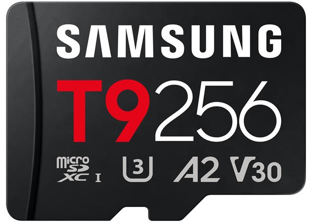 Samsung T9/Micro SDXC/256GB/UHS-I U3 / Class 10/+ Adaptér/Černá + Adaptér