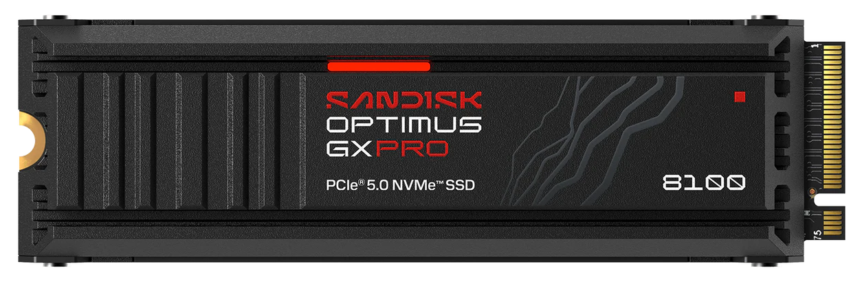SANDISK OPTIMUS GX PRO 8100 NVMe 8TB PCIe, Gen5, (R:14900, W:13200MB/s), s chladičem