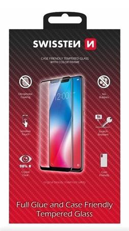 SKLO SWISSTEN FULL GLUE, COLOR FRAME, CASE FRIENDLY PRO APPLE IPHONE 17 ČERNÉ