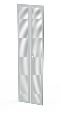 Solarix Dveře plechové s perforací LC-50, 45U, šířky 600, dvoukřídlé RAL7035, 1-b zámek