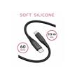 SWISSTEN DATOVÝ KABEL SOFT SILICONE USB-C / USB-C 1,5 M 60W ČERNÝ - pokrčená krabička