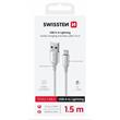 SWISSTEN DATOVÝ KABEL TEXTILE II USB / LIGHTNING 1,5 M BÍLÝ