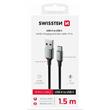 SWISSTEN DATOVÝ KABEL TEXTILE II USB / USB-C 1,5 M ČERNÝ