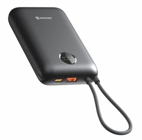 SWISSTEN POWER BANK VOLTBOX 35W 20000 mAh S INTEGROVANÝMI KABELY USB-C A LIGHTNING ČERNÁ