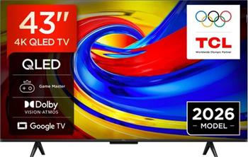 TCL 43P7L SMART TV 43" QLED/4K UHD/Direct LED/50Hz/3xHDMI/2xUSB/LAN/GoogleTV