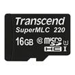Transcend 16GB microSDHC220I UHS-I U1 (Class 10) SuperMLC průmyslová paměťová karta, 80MB/s R, 45MB/s W, černá