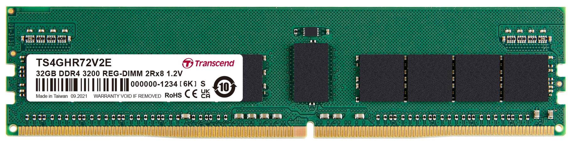 Transcend paměť 32GB Industrial ECC RDIMM DDR4 3200 2Rx8 CL22