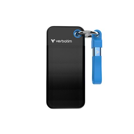 VERBATIM Pocket SSD 2TB, USB-C 3.2 Gen 2, černá/modrá