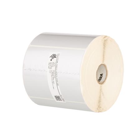 Zebra Label, Polyester, 101.6mmx50.8mm; Thermal Transfer, Z-ULTIMATE 3000T SILVER, Permanent Adhesive, 25mm Core